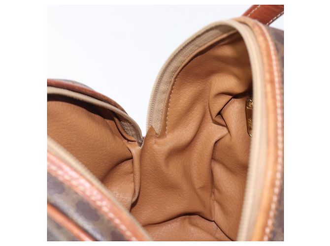 Triomphe Céline Bolsa de mão CELINE Macadam Canvas PVC Leather Brown Gold - vista 23
