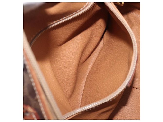 Triomphe Céline Bolsa de mão CELINE Macadam Canvas PVC Leather Brown Gold - vista 26
