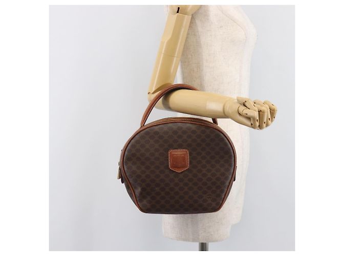 Triomphe Céline Bolsa de mão CELINE Macadam Canvas PVC Leather Brown Gold - vista 27