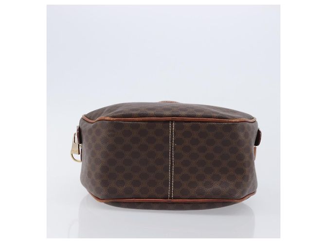 Triomphe Céline Bolsa de mão CELINE Macadam Canvas PVC Leather Brown Gold - vista 5