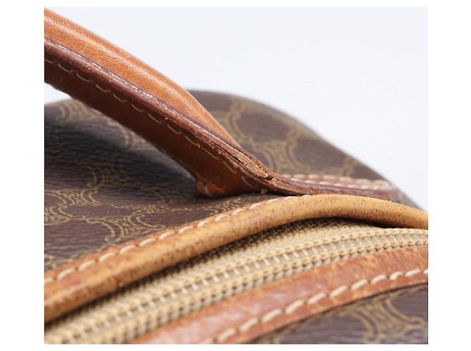 Triomphe Céline Bolsa de mão CELINE Macadam Canvas PVC Leather Brown Gold - vista 9