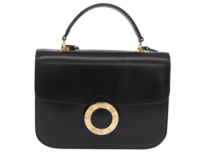 Edge Céline CELINE Handtasche aus Leder 2way Schwarz Goldfarben - Ansicht 13