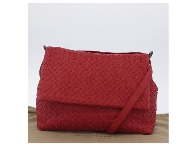 Borsa a tracolla BOTTEGA VENETA INTRECCIATO in pelle rossa - vista 12