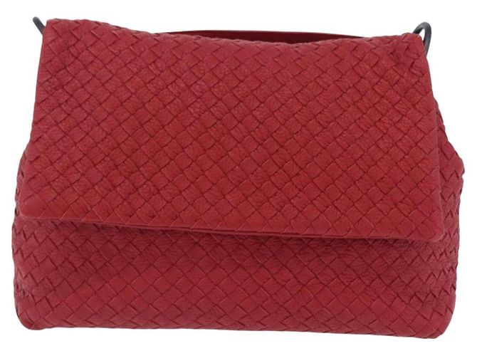 Borsa a tracolla BOTTEGA VENETA INTRECCIATO in pelle rossa - vista 13