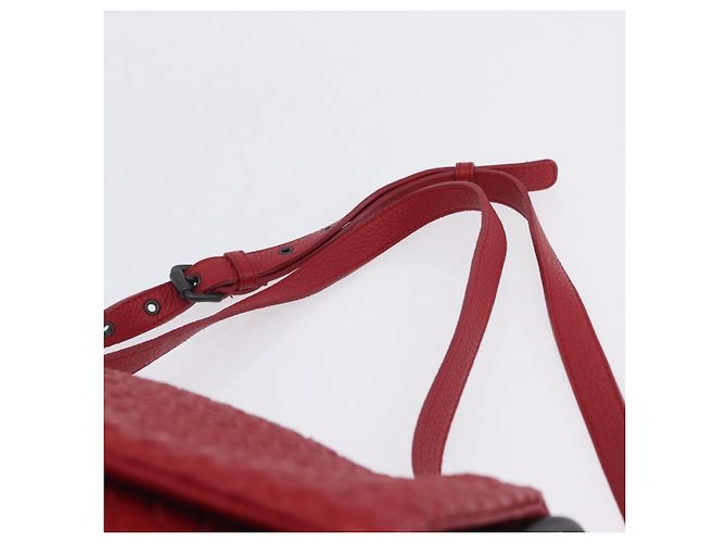 Borsa a tracolla BOTTEGA VENETA INTRECCIATO in pelle rossa - vista 14