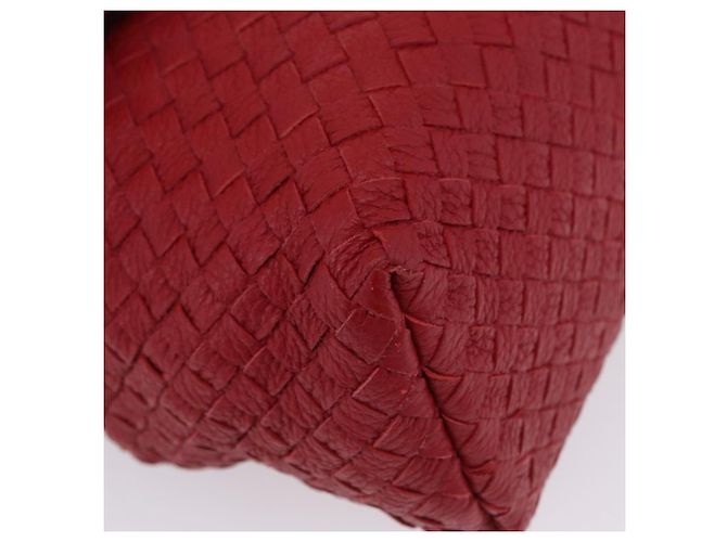 Borsa a tracolla BOTTEGA VENETA INTRECCIATO in pelle rossa - vista 15