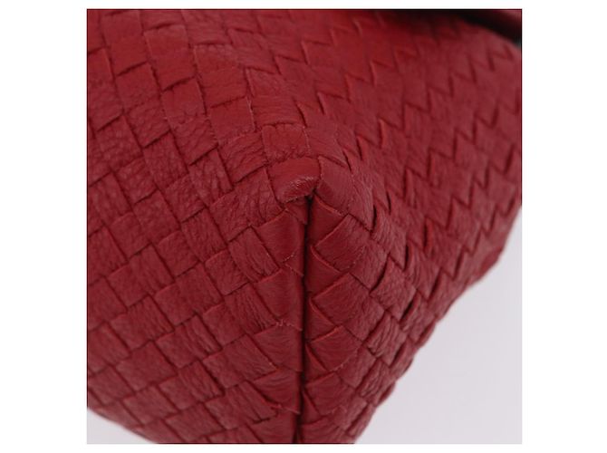 Borsa a tracolla BOTTEGA VENETA INTRECCIATO in pelle rossa - vista 16