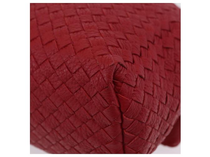Borsa a tracolla BOTTEGA VENETA INTRECCIATO in pelle rossa - vista 18