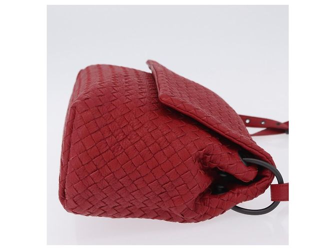 Borsa a tracolla BOTTEGA VENETA INTRECCIATO in pelle rossa - vista 3