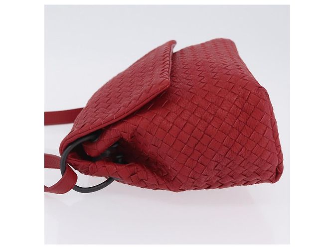Borsa a tracolla BOTTEGA VENETA INTRECCIATO in pelle rossa - vista 4
