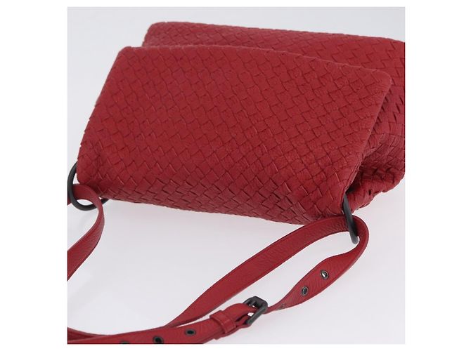 Borsa a tracolla BOTTEGA VENETA INTRECCIATO in pelle rossa - vista 6