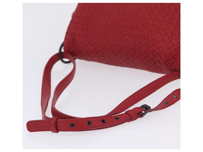 Borsa a tracolla BOTTEGA VENETA INTRECCIATO in pelle rossa - vista 7