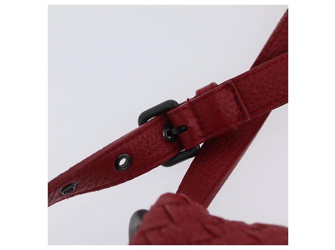 Borsa a tracolla BOTTEGA VENETA INTRECCIATO in pelle rossa - vista 9