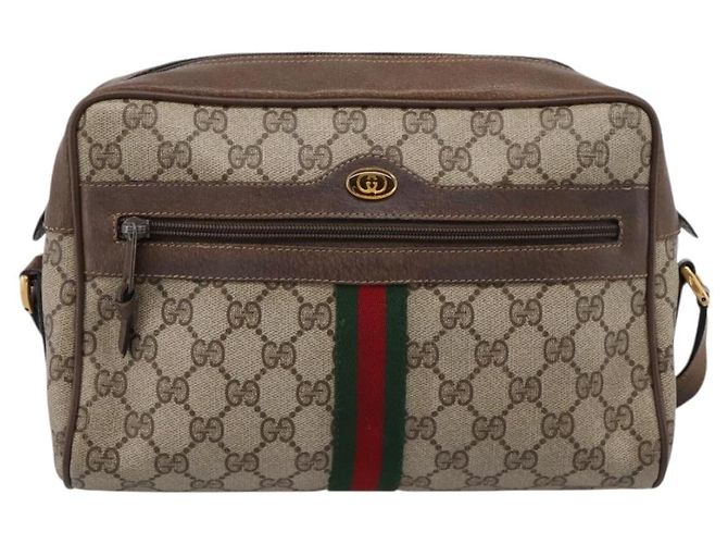 Borsa a tracolla GUCCI GG Supreme Web Sherry Line PVC Beige 56 02 005 - vista 13