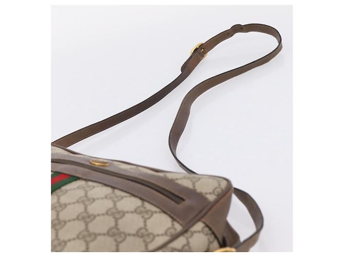 Borsa a tracolla GUCCI GG Supreme Web Sherry Line PVC Beige 56 02 005 - vista 14