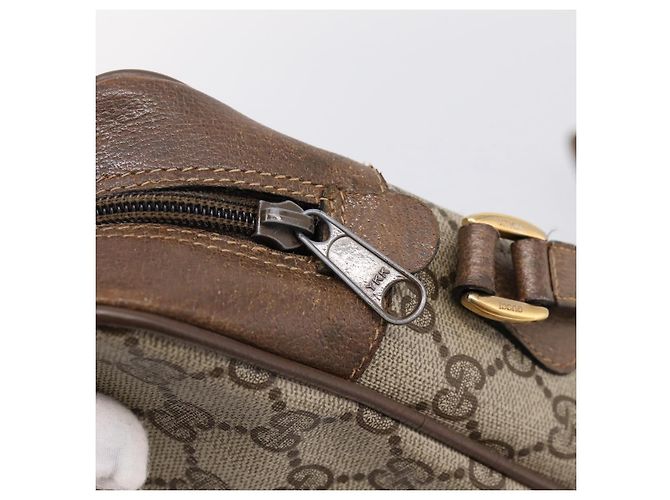 Borsa a tracolla GUCCI GG Supreme Web Sherry Line PVC Beige 56 02 005 - vista 19