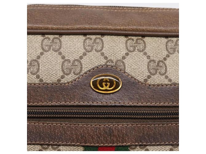 Borsa a tracolla GUCCI GG Supreme Web Sherry Line PVC Beige 56 02 005 - vista 20