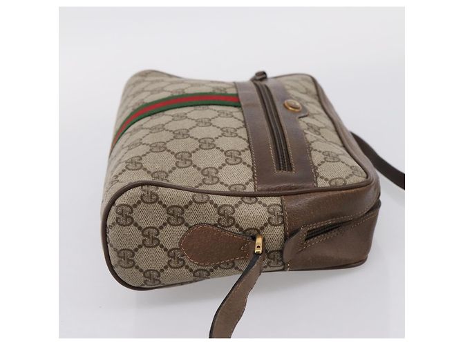 Borsa a tracolla GUCCI GG Supreme Web Sherry Line PVC Beige 56 02 005 - vista 4