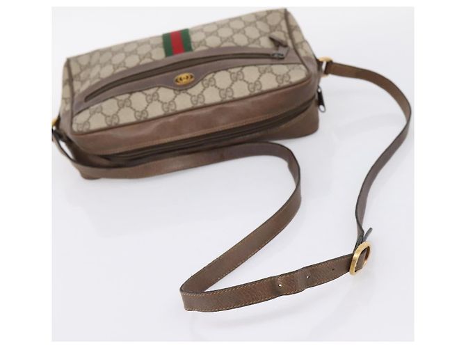Borsa a tracolla GUCCI GG Supreme Web Sherry Line PVC Beige 56 02 005 - vista 7