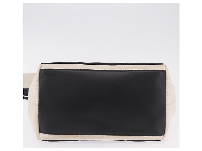 Borsa a mano Balenciaga Cabas Navy Canvas Bianco Argento 339933 - vista 11