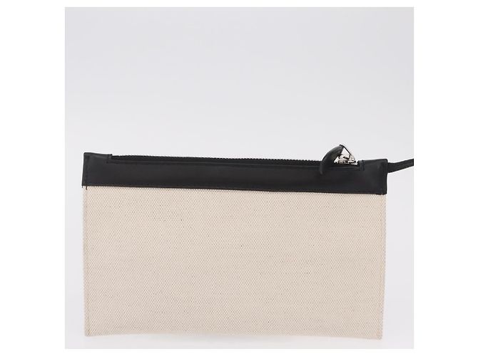 Borsa a mano Balenciaga Cabas Navy Canvas Bianco Argento 339933 - vista 24