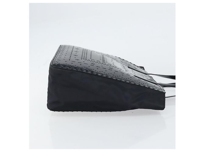 Bolsa de mão PRADA Esmalte Preto Prata - vista 3