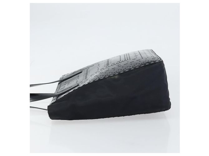 Bolsa de mão PRADA Esmalte Preto Prata - vista 4