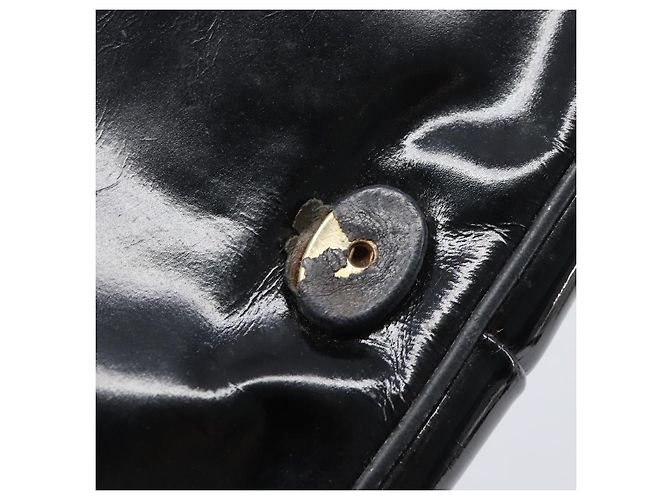 Borsa a tracolla con catena CHANEL Vernice Nera Dorata CC - vista 10