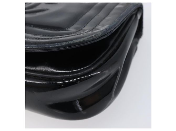 Borsa a tracolla con catena CHANEL Vernice Nera Dorata CC - vista 15