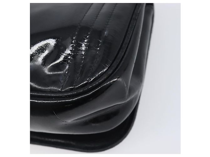 Borsa a tracolla con catena CHANEL Vernice Nera Dorata CC - vista 17