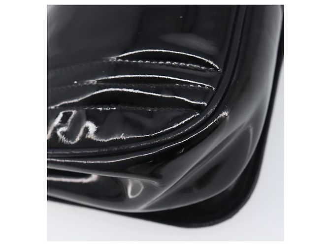 Borsa a tracolla con catena CHANEL Vernice Nera Dorata CC - vista 18