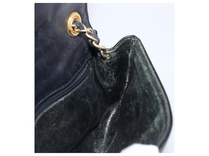 Borsa a tracolla con catena CHANEL Vernice Nera Dorata CC - vista 24