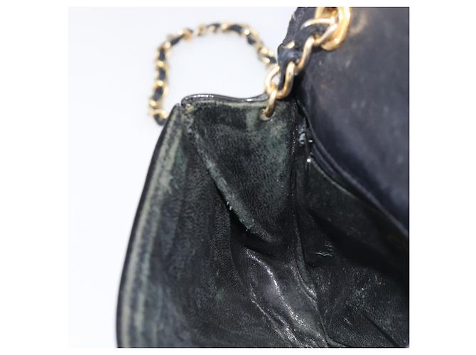 Borsa a tracolla con catena CHANEL Vernice Nera Dorata CC - vista 25