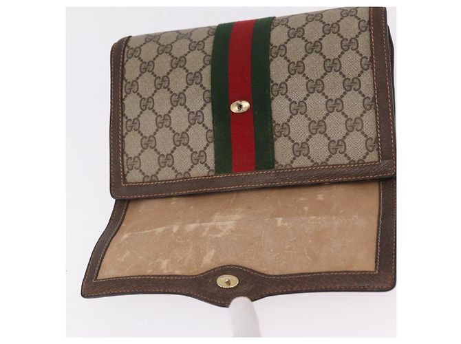 Ophidia Borsa GUCCI GG Supreme Web Sherry Line PVC Beige Gold 84 014 3087 25 - vista 13