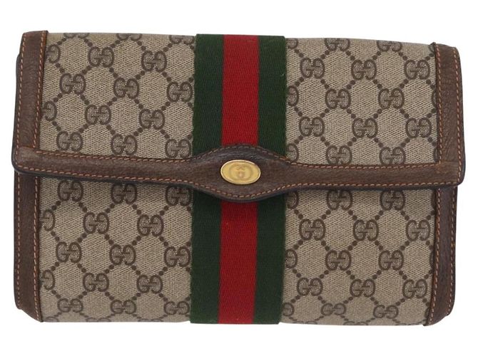 Ophidia Borsa GUCCI GG Supreme Web Sherry Line PVC Beige Gold 84 014 3087 25 - vista 2