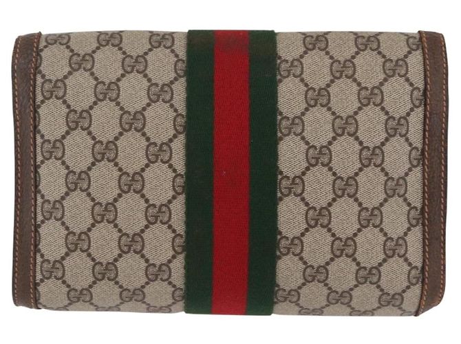 Ophidia Borsa GUCCI GG Supreme Web Sherry Line PVC Beige Gold 84 014 3087 25 - vista 3
