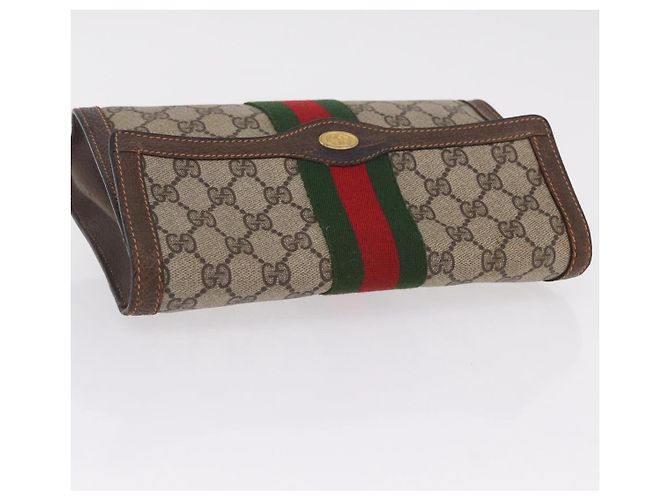 Ophidia Borsa GUCCI GG Supreme Web Sherry Line PVC Beige Gold 84 014 3087 25 - vista 6