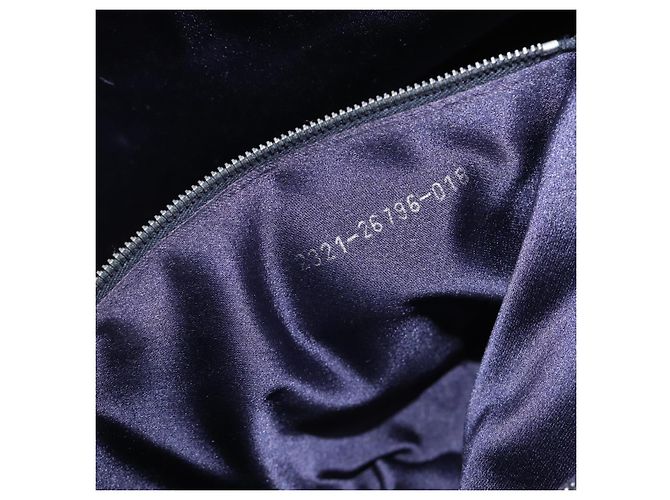 FENDI Zucchino Canvas Mamma Baguette Schultertasche Navy Silver - Ansicht 12
