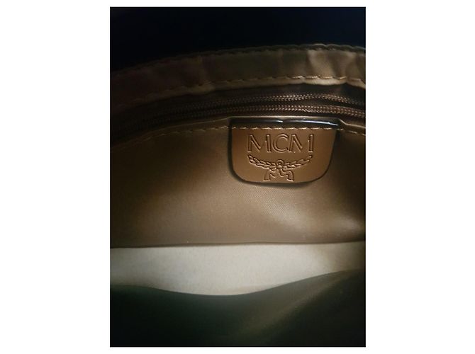 Borsa MCM Visetos Monogram in Pelle Marrone - vista 16