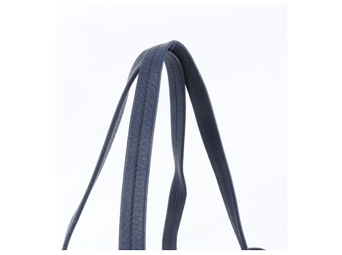 Borsa Tote Miu Miu in pelle blu navy - vista 2