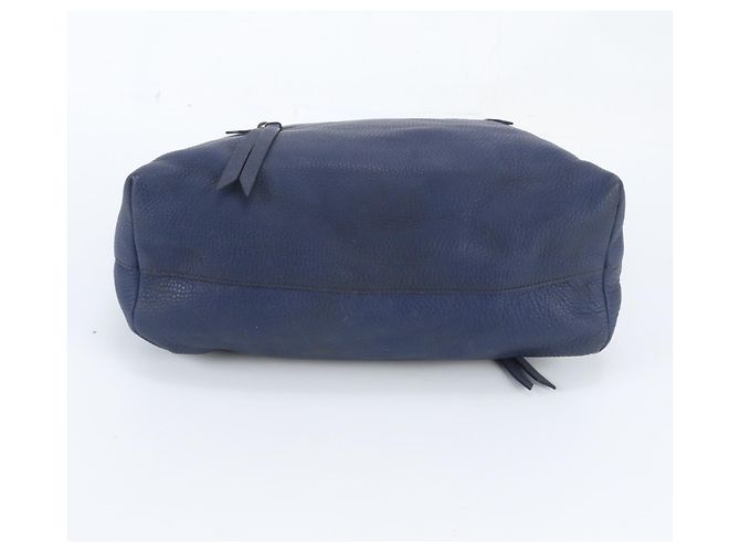 Borsa Tote Miu Miu in pelle blu navy - vista 5