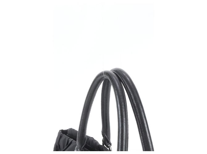 Prada Tessuto Nylon Gathered Leather Tote Bag - view 2