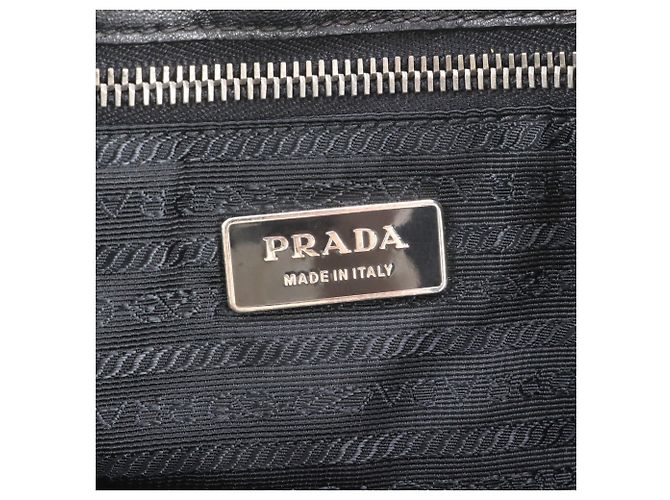 Prada Tessuto Nylon Gathered Leather Tote Bag - view 8