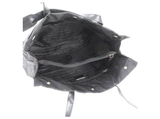 Prada Tessuto Nylon Leather Tote Bag - view 7