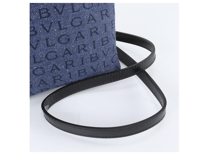 Bulgari Borsa a tracolla Bvlgari Logomania in denim e pelle - vista 2