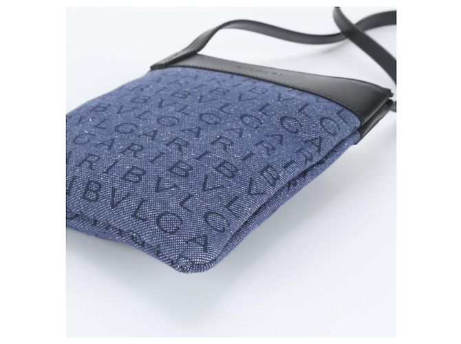 Bulgari Borsa a tracolla Bvlgari Logomania in denim e pelle - vista 4
