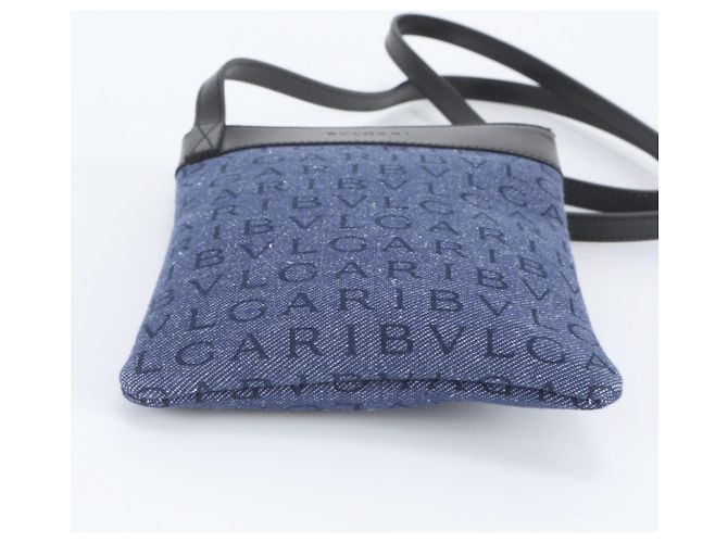 Bulgari Borsa a tracolla Bvlgari Logomania in denim e pelle - vista 5