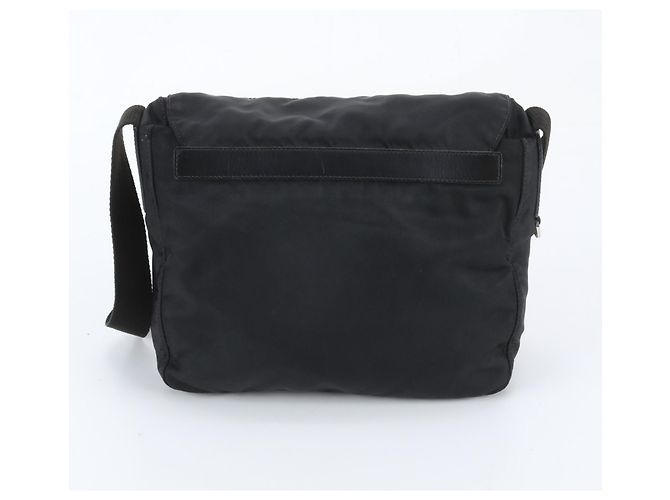Sac à épaule Prada en nylon Tessuto avec logo triangle en cuir - vue 3