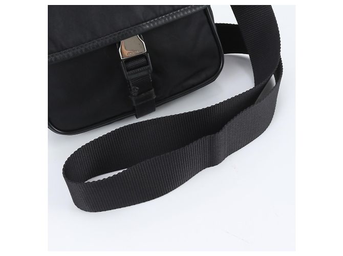 Borsa a tracolla in pelle e nylon Tessuto con logo triangolare Prada - vista 2