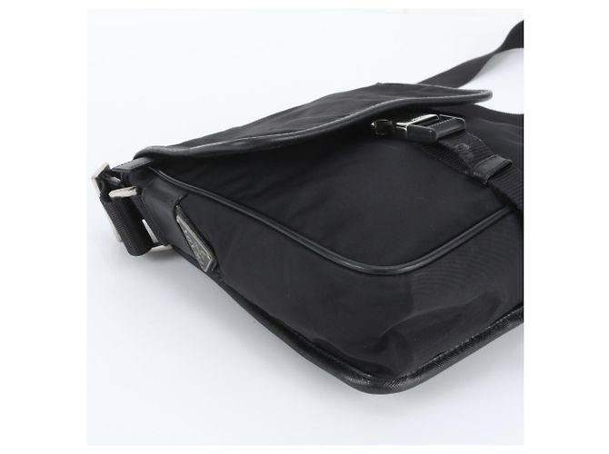 Borsa a tracolla in pelle e nylon Tessuto con logo triangolare Prada - vista 6